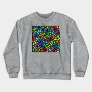 Wonky Retro Rainbow Flowers Crewneck Sweatshirt